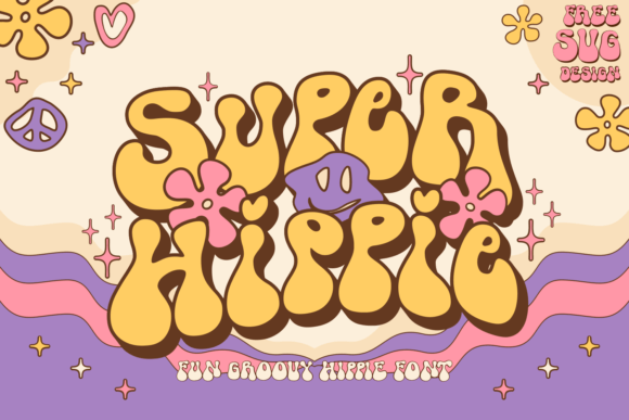 Super Hippie Font: A Playful Display Typeface for Handmade Crafters